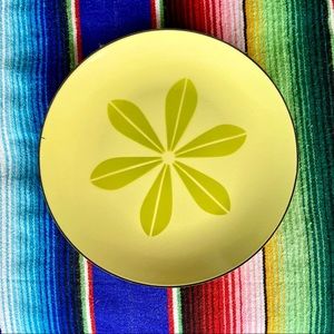Catherineholm 1960’s Enamelware Plate, Lemon Lime Color, 10 inch.